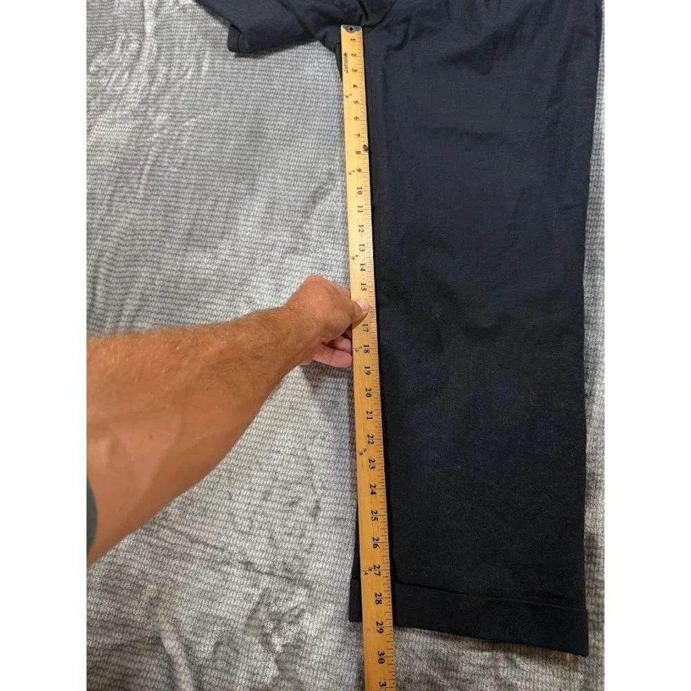 Brooks Brothers Mens Pleated Black Wool Pants Cuffed Straight Trousers 36x29‎
